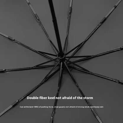 Automatic Umbrella for Men Women Fully Automatic Folding Large Rib Strong Sunshade Double Umbrella with Ring Buckle Design